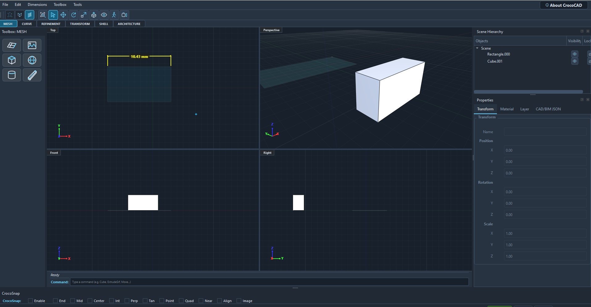 Modeling & dimensions